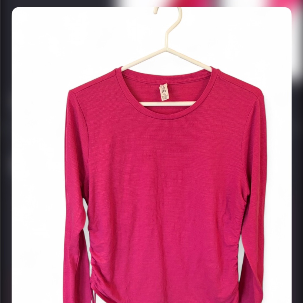 Kyodan Women's Long-Sleeve Scoop Neck Top - Fuchsia Pink